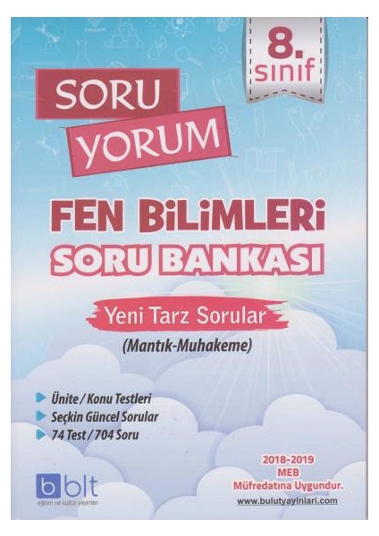 Bulut Eğitim ve Kültür Yayınları Eğitim 8. Sınıf Soru Yorum Fen Bilimleri Soru Bankası