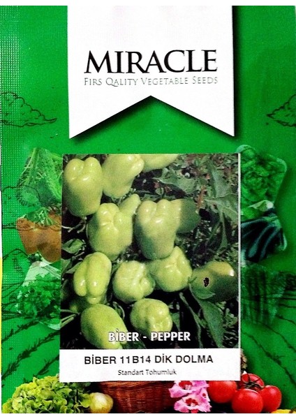 Miracle Tatlı Dik Dolmalık Biber Tohumu (10 gram)