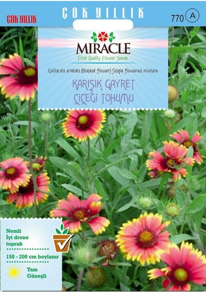 Miracle Tohum Miracle Karışık Gayret Çiçeği (Giallardia Mix) Tohumu (190 tohum)