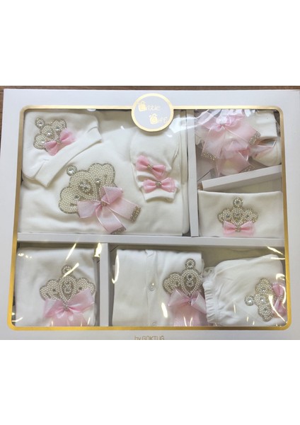 5647 İncili Taşlı Kraliçe 10Lu Hastane Seti Pembe