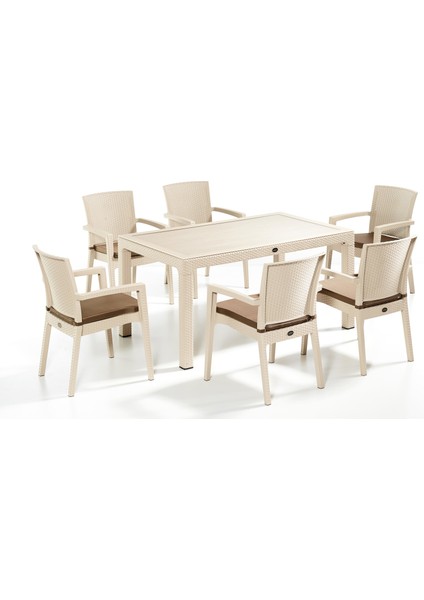 Liverno Camlı Minderli Set Cappucino