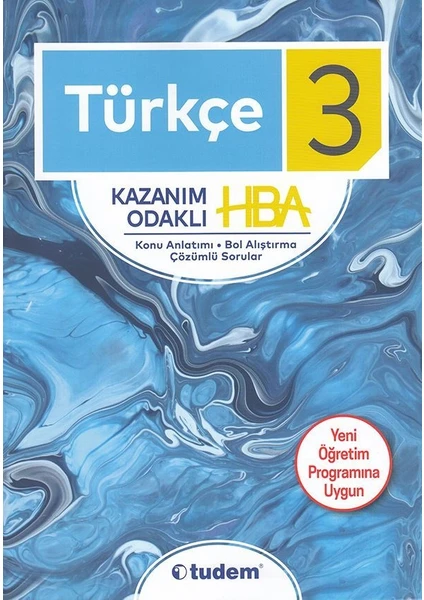 Tudem Yayınları 3. Sınıf Türkçe Kazanım Odaklı HBA Konu Anlatımı Çözümlü Sorular Yeni 2019