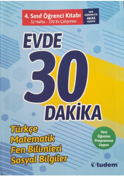 4. Sınıf Evde 30 Dakika Öğrenci Kitabı 2019 Yeni Müfredat