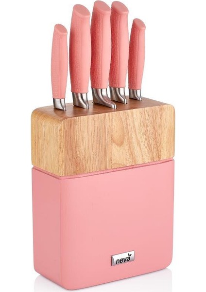 N2589 Sweet Plus 5'Li Bıçak Seti -Pembe