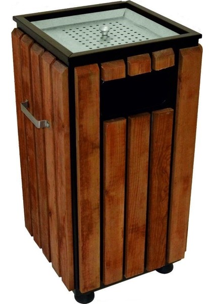 2119 Ahşap Çöp Kovası İç Kovalı Küllüklü