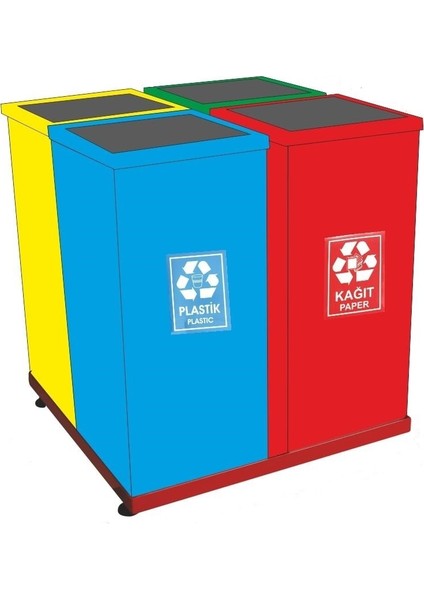 1827 Geri Dönüşüm Seti 4 Lü Boyalı