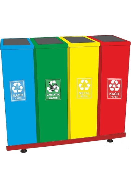 1825 Geri Dönüşüm Seti 4 Lü Boyalı