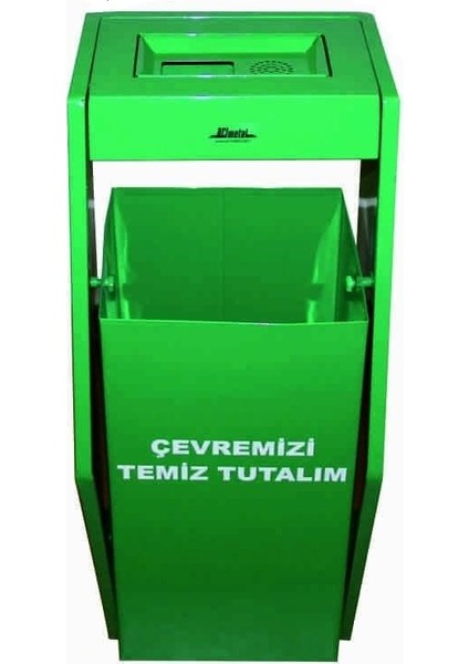 1759 33 Lt Bahçe Çöp Kovası Salıncak Tip Boyalı İç Kovalı