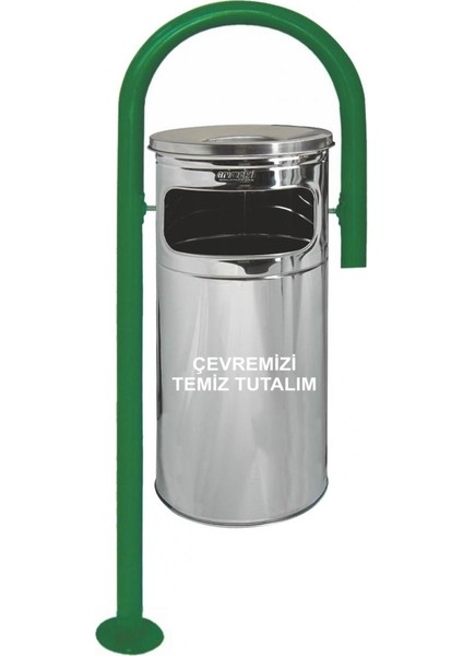 1714 Bahçe Çöp Kovası Çengel Tip Paslanmaz