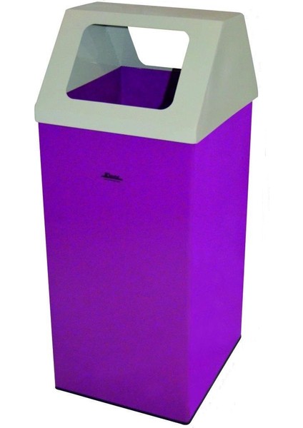 1354 79 Lt Kare Kapaklı Boyalı Çöp Kovası 36X36X60+15 Cm