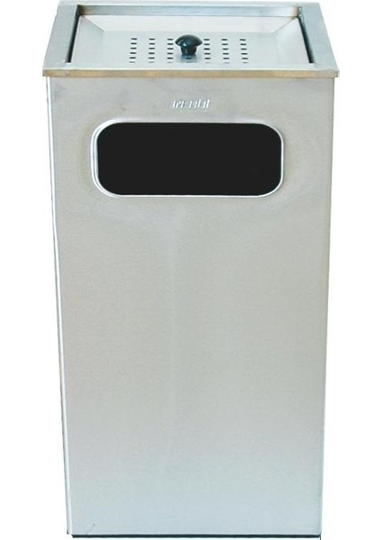 1351 İmaj Kare Küllüklü Çöp Kovası Paslanmaz 100 Litre