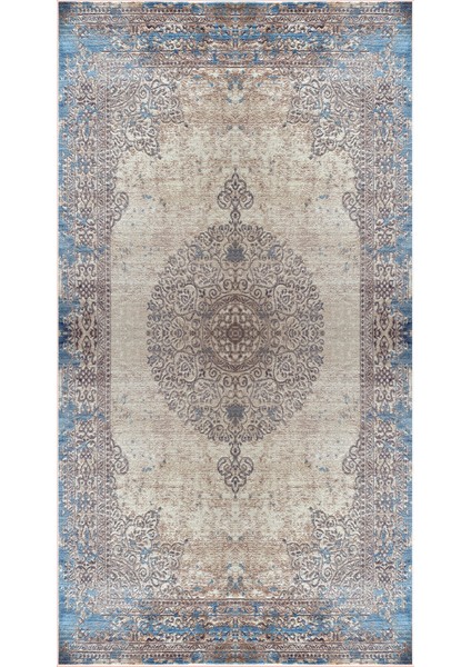 İpek Dijital Saçaklı Yıkanabilir Kaymaz Taban Halı 1828 Desen 1 80 x 120 Cm