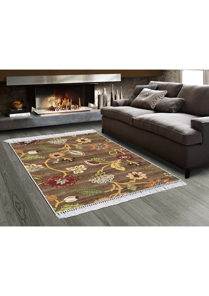 İpek Dijital Saçaklı Yıkanabilir Kaymaz Taban Halı 1842 Desen 1 160 x 230 Cm