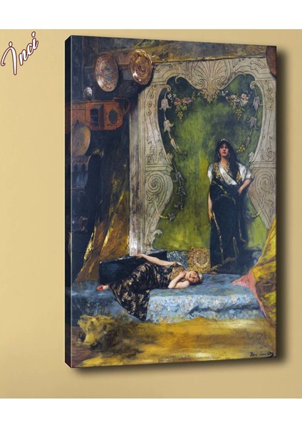 Yb66 Eski Kadınlar Yağlı Boya Görünümlü Kanvas Tablo 70 x 100 cm