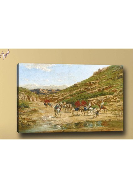 Yb94 Kervan Yağlı Boya Görünümlü Kanvas Tablo 70 x 100 cm