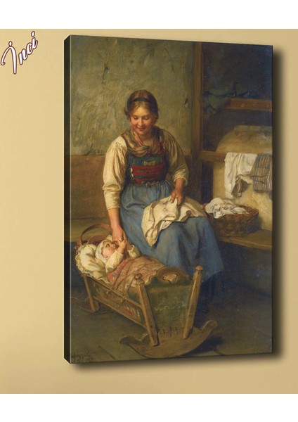 Yb185 Anne Ve Bebek Yağlı Boya Görünümlü Kanvas Tablo 70 x 100 cm