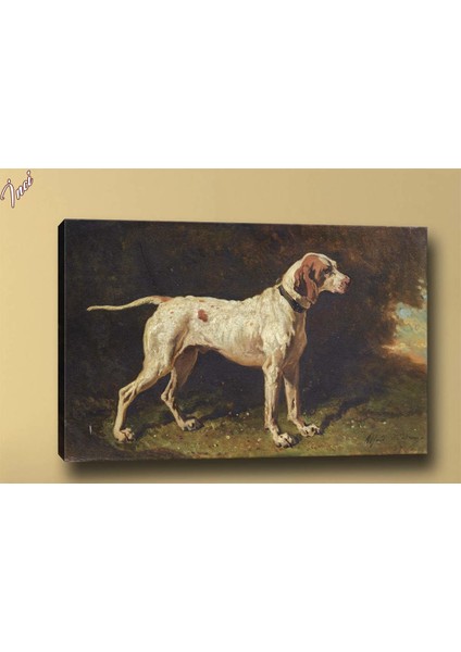 Yb305 Köpek Yağlı Boya Görünümlü Kanvas Tablo 70 x 100 cm