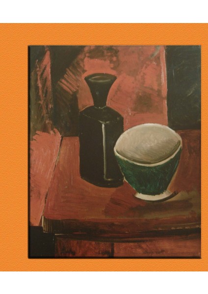 Picasso Green Bowl And Black Bottle Kanvas Tablo 70 x 100 cm