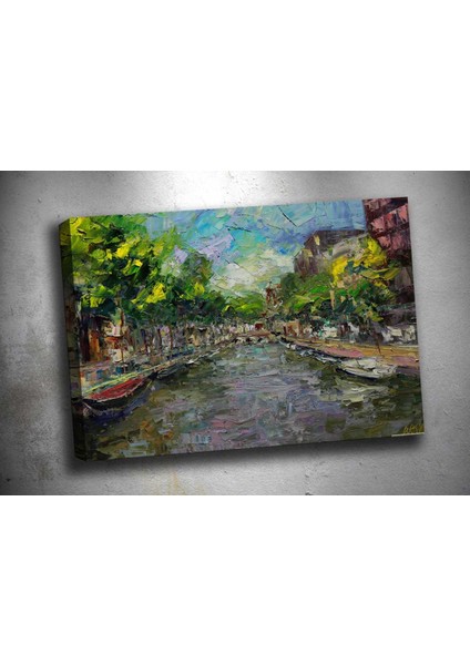 Op6 Amsterdam Yağlı Boya Görünümlü Kanvas Tablo 70 x 100 cm