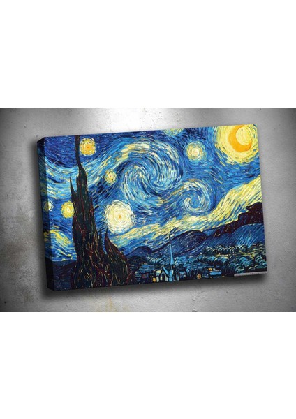 Op64 Işıltılı Gece Yağlı Boya Görünümlü Kanvas Tablo 70 x 100 cm
