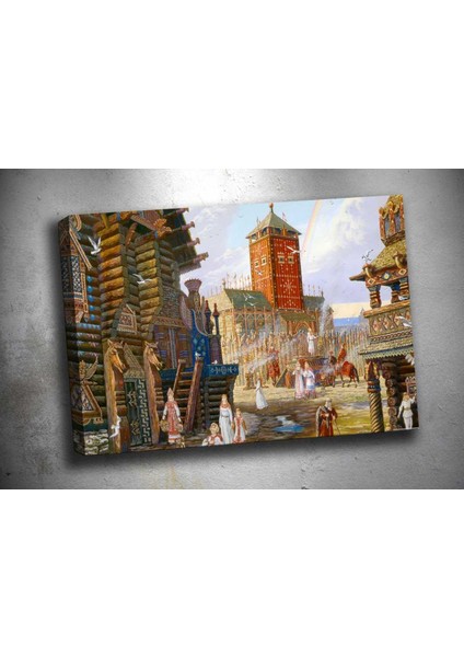 Op135 Rusya Ortaçağ Yağlı Boya Görünümlü Kanvas Tablo 70 x 100 cm