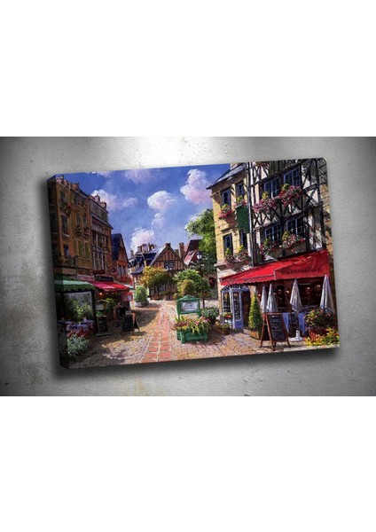 Op152 Sokak Yağlı Boya Görünümlü Kanvas Tablo 70 x 100 cm