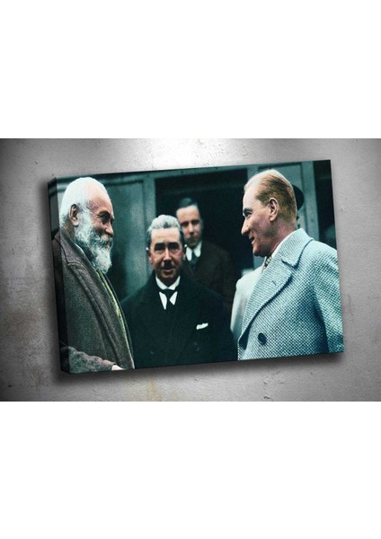Ata-Ataturk Vatandasi Dinliyor Kanvas Tablo 70 x 100 cm