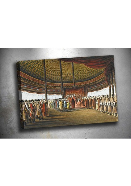 Os3 Osmanlı Yabancı Elçi Kabul Kanvas Tablo 70 x 100 cm