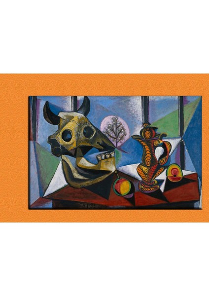 Picasso Bull Skull, Fruit, Pitcher By Picasso Kanvas Tablo 70 x 100 cm