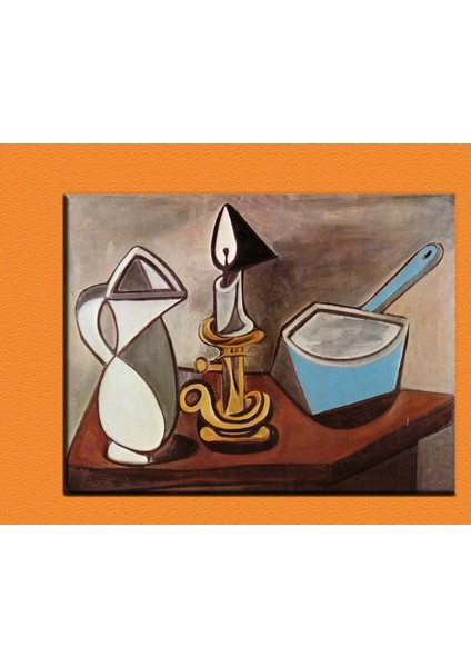 Picasso Pitcher, Candle And Casserole Kanvas Tablo 70 x 100 cm