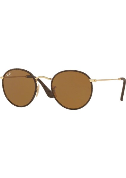 3475Q 9041 50 Unisex Güneş Gözlüğü Round Deri Kaplamalı Çerçeve