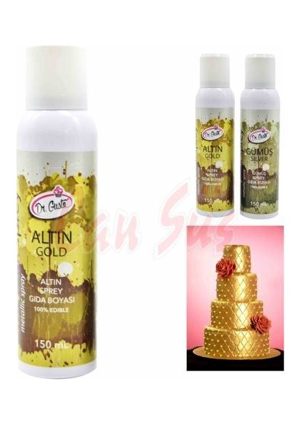 Sprey Gıda Boyası Gold 150ml