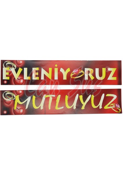Yazı 20 Adet Evleniyoruz Mutluyuz Gelin Arabası Plaka Yazısı 48*10cm indirimleri