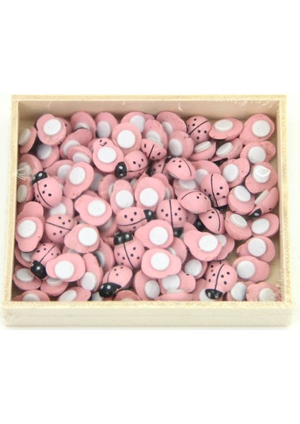 Uğur Böceği 50 Adet Uğur Böceği Yapışkanlı Pembe 1 cm * 1 cm