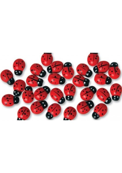 Uğur Böceği 50 Adet Uğur Böceği Yapışkanlı Kırmızı 1 cm * 1 cm