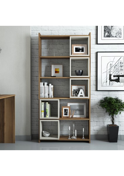 Box Kitaplık - Ceviz / Krem modelleri