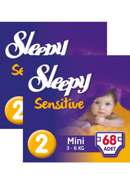 Sensitive Bebek Bezi 2 Beden Mini Jumbo Paket 68X2 136 Adet