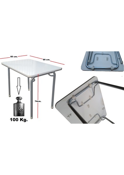 Katlanır Yemek ve Çalışma Masası 60cm x 90cm