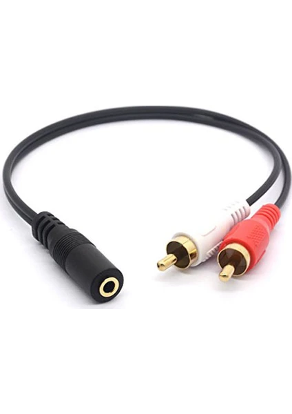 Stereo 3,5Mm Dişi - 2X Rca Erkek Ses Çevirici Kablo