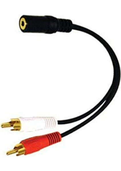 Stereo 3,5Mm Dişi - 2X Rca Erkek Ses Çevirici Kablo