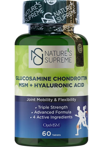 Nature's Supreme Glucosamine Chondroitin MSM + Hyaluronic Acid 60 Tablet