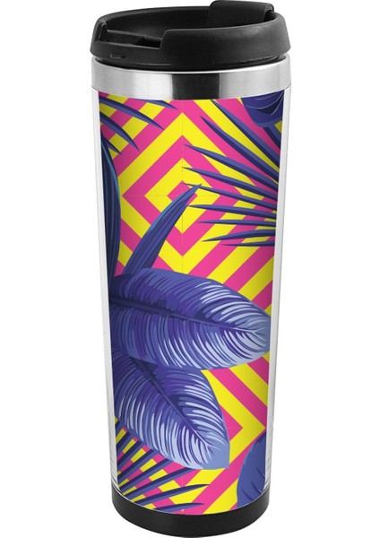 Mavi Yaprak Desenli 350 Ml Termos Mug