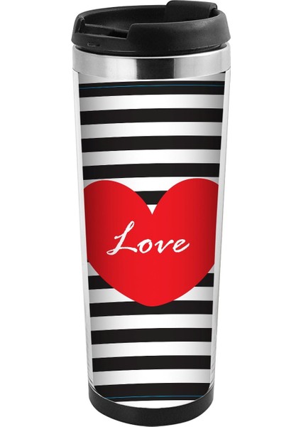 Trx-Mg-He Kırmızı Kalp Termos Mug - 350 Ml