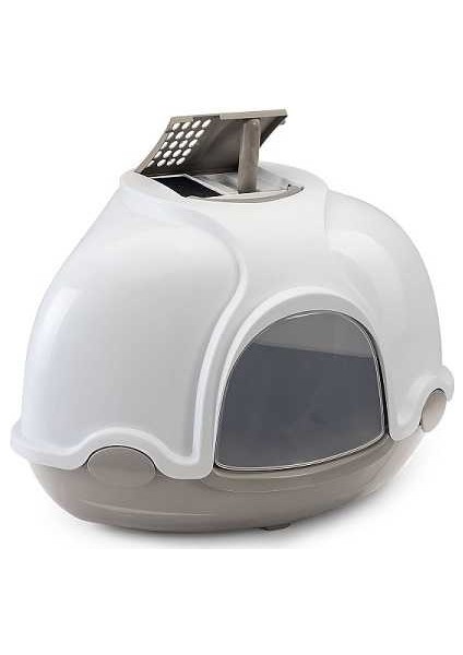 Imac Ginger Filtreli Köşe Kedi Tuvalet Kabı Gri