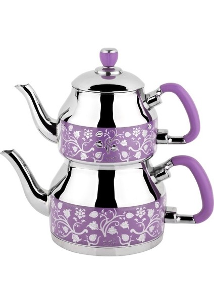 335 Symbol Mega Desenli Çaydanlık Lila