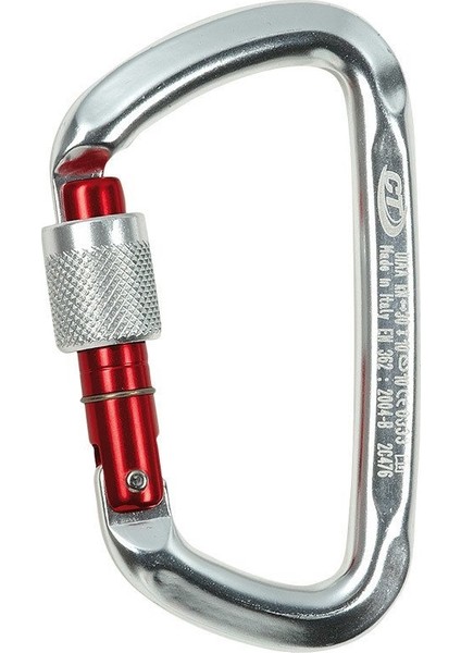 Climbing Technology Kilitli Karabina D Kirmizi 23Kn