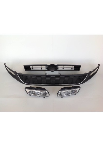 Volkswagen Polo 2009 2013 Krom Panjur Orta Izgara Sis Farı Seti