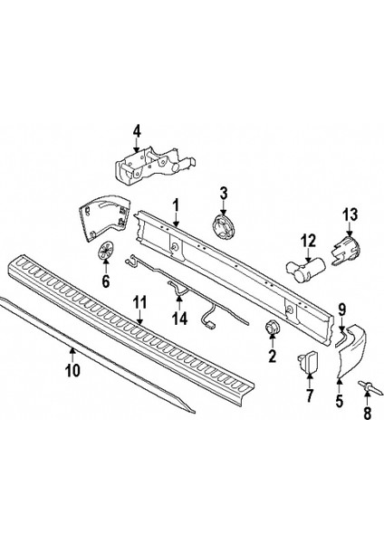 Ford Transit Connect- 2009/2014 Arka Tampon Sensör Delikli