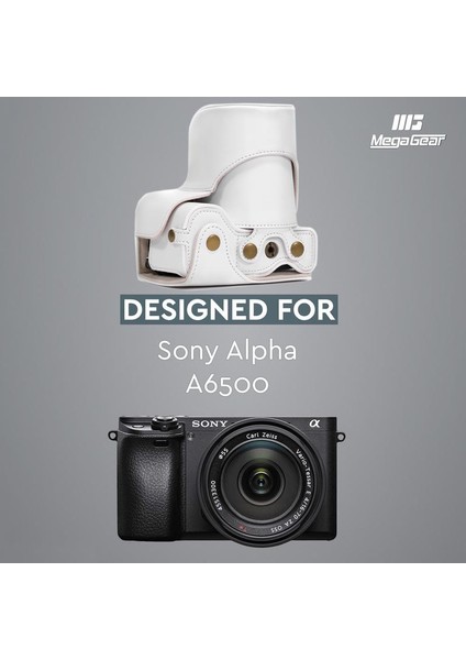 Sony Alpha A6500 (16-70mm) Suni Deri Kamera Çantası