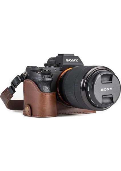Sony Alpha A7S II, A7R II, A7 II (Tek Dip) Deri Fotoğraf Makinesi Kılıfı